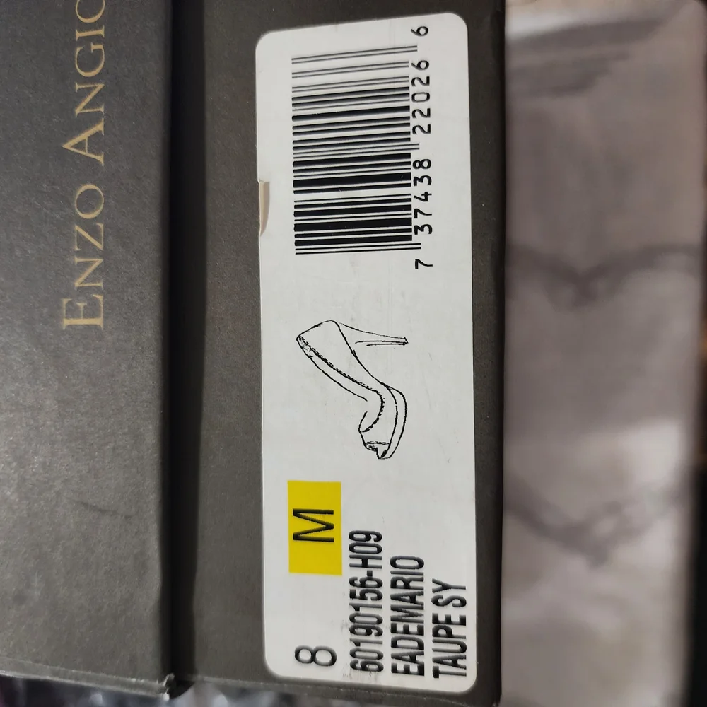 Enzo‎ Angiolini Women's Taupe Peep Toe Shoes - Size 8M EUC w/Box